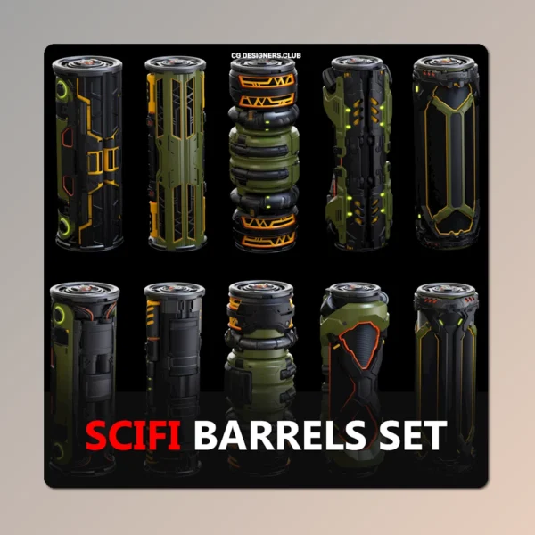 FREE Download Sci-Fi Barrel 3D Models