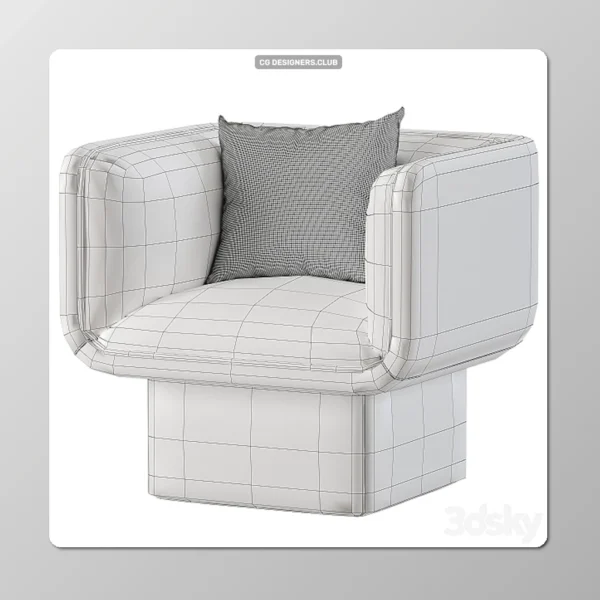 Download Missana Block Armchair 3D Model by 3DSky