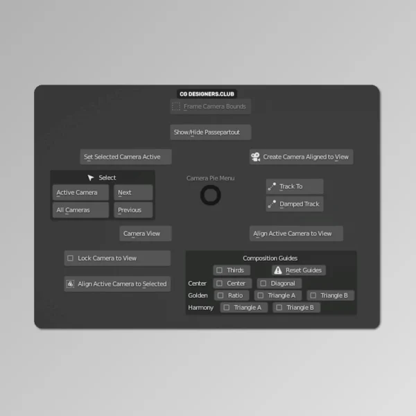 FREE Download Camera Pie Menu for Blender